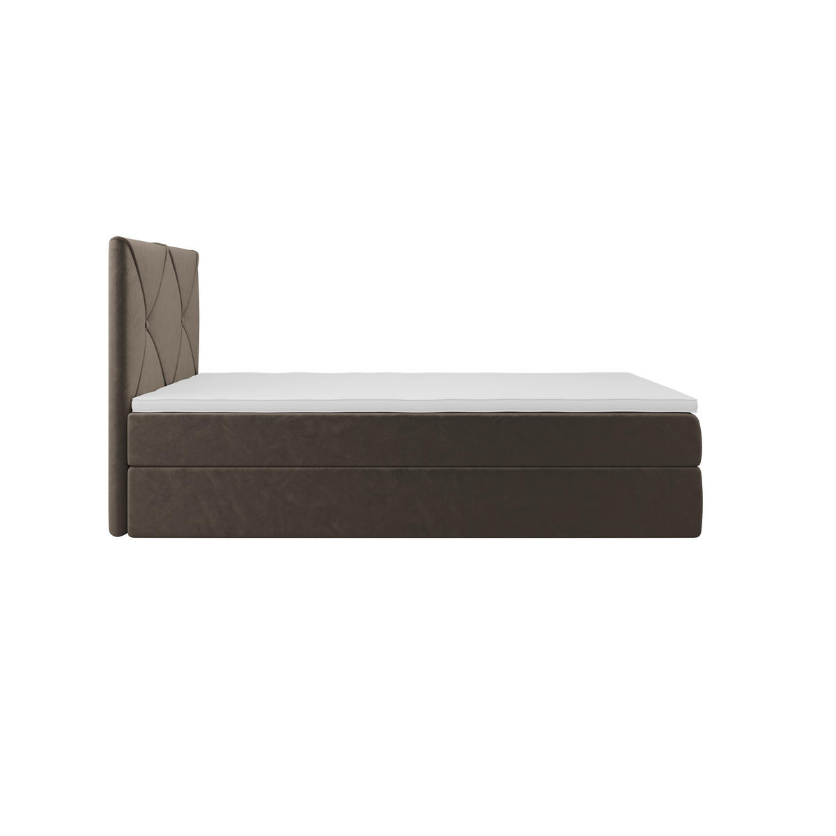 BOXBETT ALTEA 100x200 Monolith 15, mit Matratze H3, Bonell und Topper, Braun - Braun, Holz/Kunststoff (100/200cm) - Bedante
