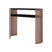 KONSOLENTISCH Fikoli Ember - Messingfarben/Schwarz, Holzwerkstoff/Metall (30/100/86cm) - MIRJAN24