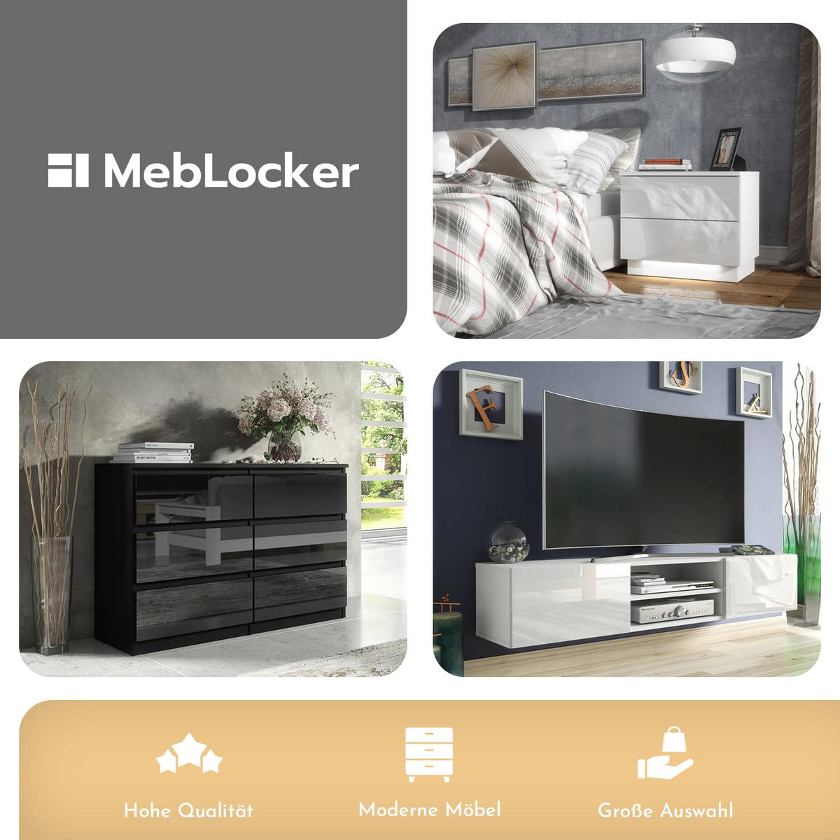 TV Schrank Weiß 120,4 x 39 x 38,5cm Wohnzimmer Möbel - Weiß, Holzwerkstoff (120/39/39cm) - MebLocker
