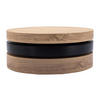 COUCHTISCH rund - drehbar - 1 Ablagefach - MDF - Schwarz & Holzfarben hell - JANITA - Schwarz, Holz (80/80/32.5cm) - Vente-Unique