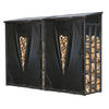 KAMINHOLZREGAL Außen 2 Stück 130x70x185 cm Metall Anthrazit mit Wetterschutz 3,2 m³ / 5 SRM - Anthrazit/Schwarz, Metall (130/185/70cm) - QUICK STAR