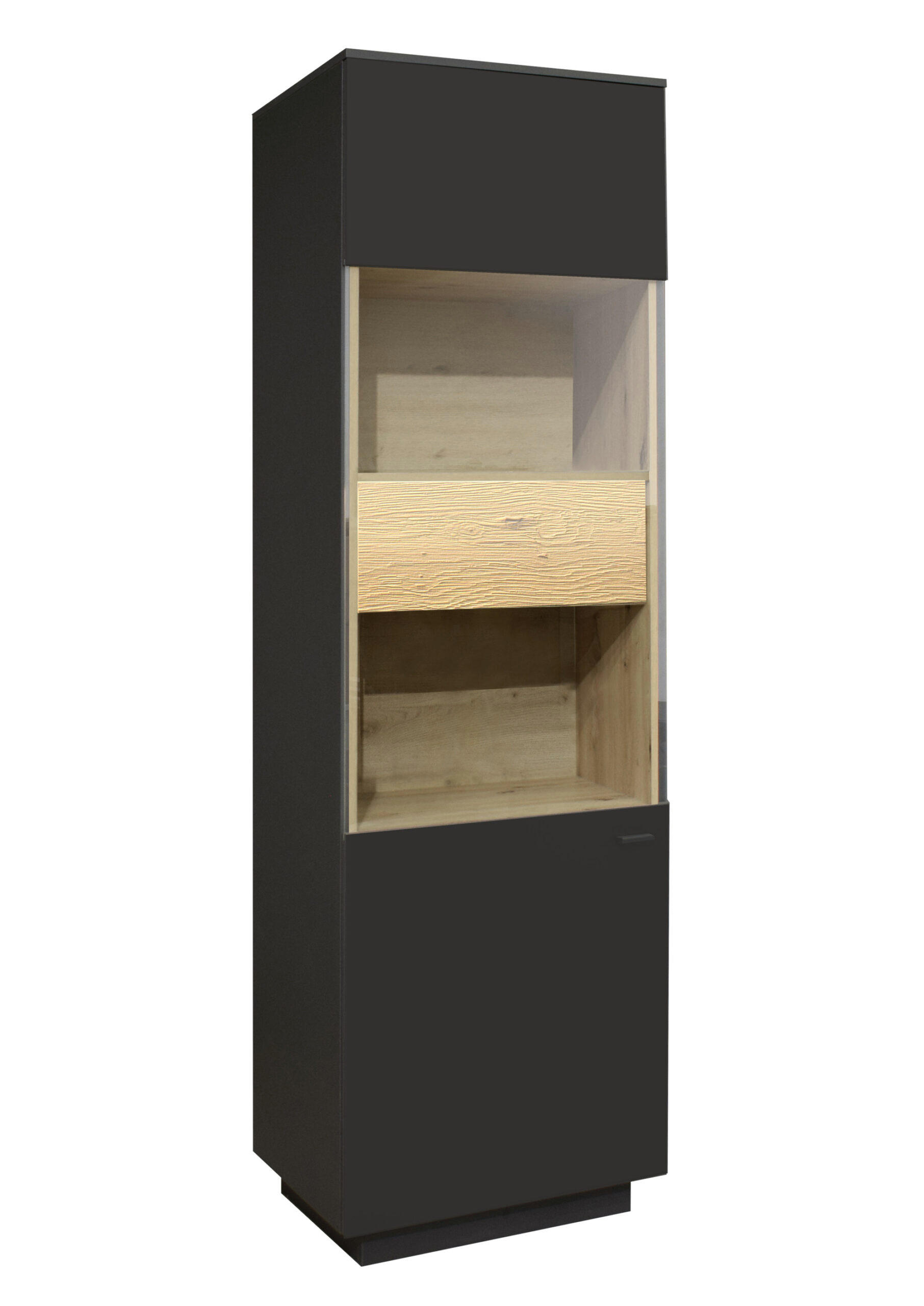 XXXLutz Standvitrine Schwarz 60x196x45 cm