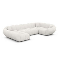 WOHNLANDSCHAFT Liva Weiß Strukturstoff U-Form XL Links - Weiß, Textil (323/70/193cm) - VAROYAL