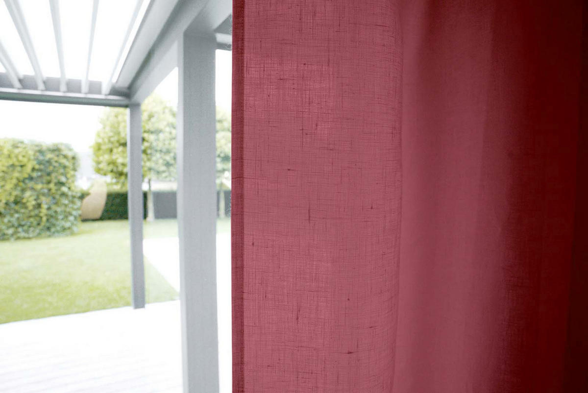 SCHLAUFENVORHANG reines Leinen mit verdeckten Schlaufen rose-de provence 135/245 cm - Altrosa, Naturmaterialien (135/255cm) - beties Heimtextil