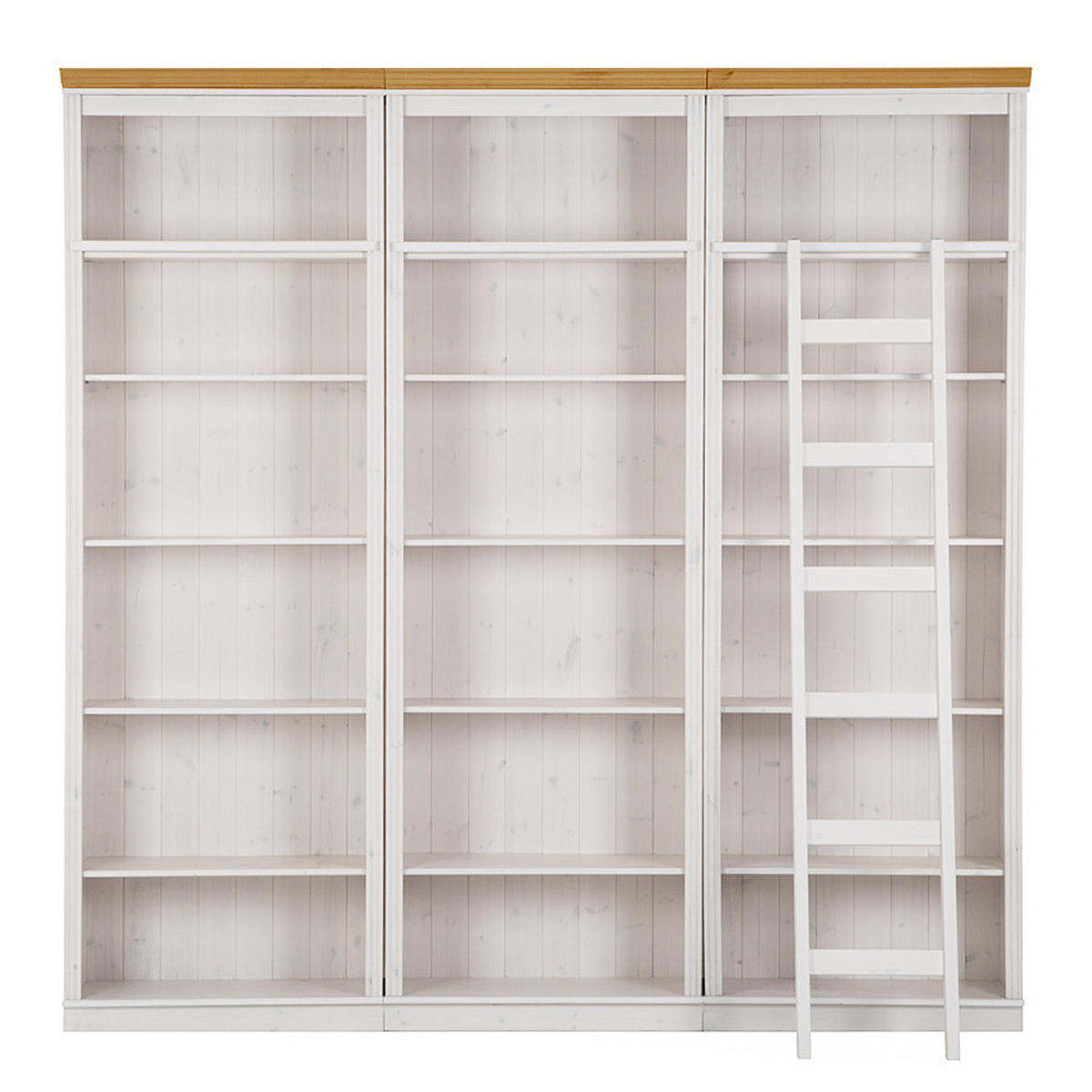 REGALWAND - Kiefer massiv - Typ B - Weiß/Kieferfarben, Holz (222/223/37cm) - home24