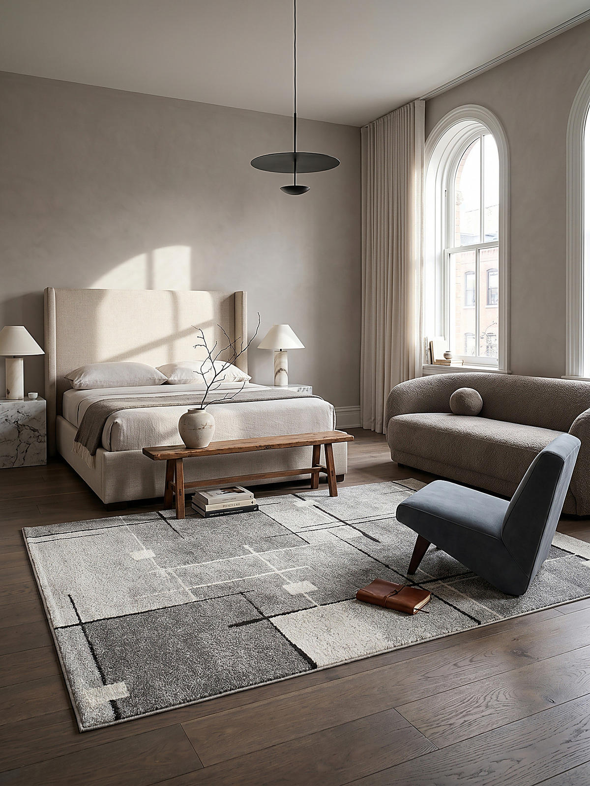 TEPPICH Niederflor Patchwork THUR Polypropylen Grau 80 x 140 cm - Grau, Textil (200/280cm) - KADIMA DESIGN