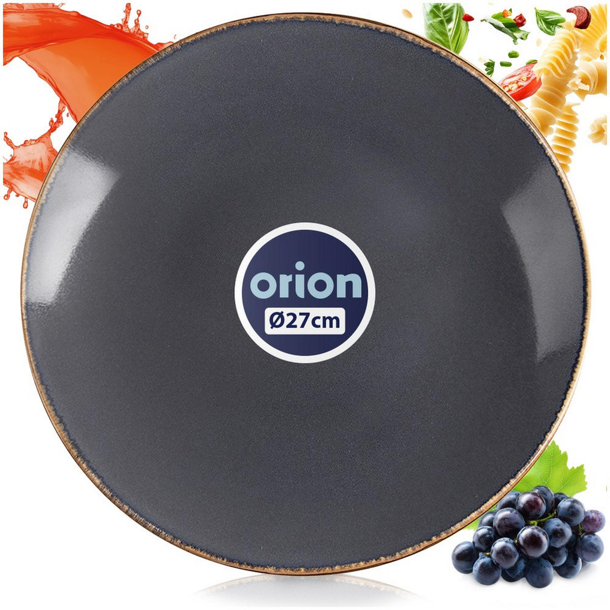 SPEISETELLER Glaze flach grau - Grau, Keramik (27/27/3.5cm) - Orion 