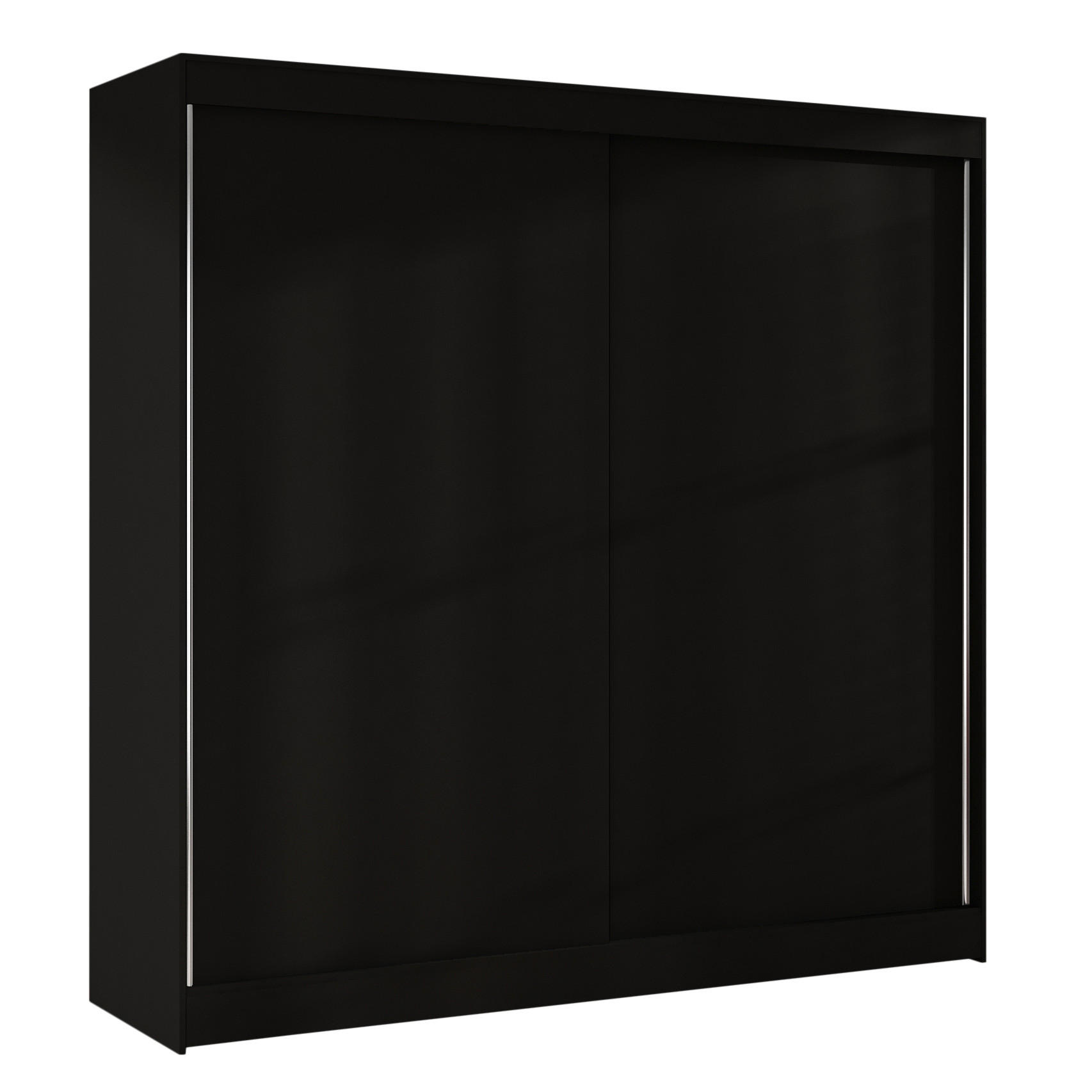 SCHWEBETÜRENSCHRANK Basti X - 200 cm - Schwarz, Holzwerkstoff/Metall (200/215/58cm) - Sofnet
