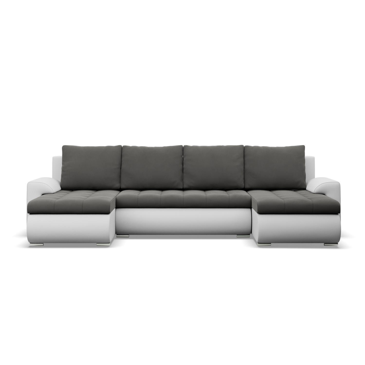 U-SOFA MIT SCHLAFFUNKTION FORESTA, Dunkelgrau + Grau - Dunkelgrau/Hellgrau, Textil (302/89/159cm)