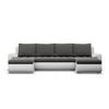 U-SOFA MIT SCHLAFFUNKTION FORESTA, Dunkelgrau + Grau - Dunkelgrau/Hellgrau, Textil (302/89/159cm)