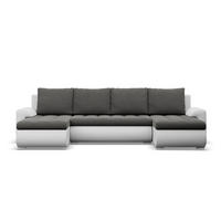 U-SOFA MIT SCHLAFFUNKTION FORESTA, Dunkelgrau + Grau - Dunkelgrau/Hellgrau, Textil (302/89/159cm)