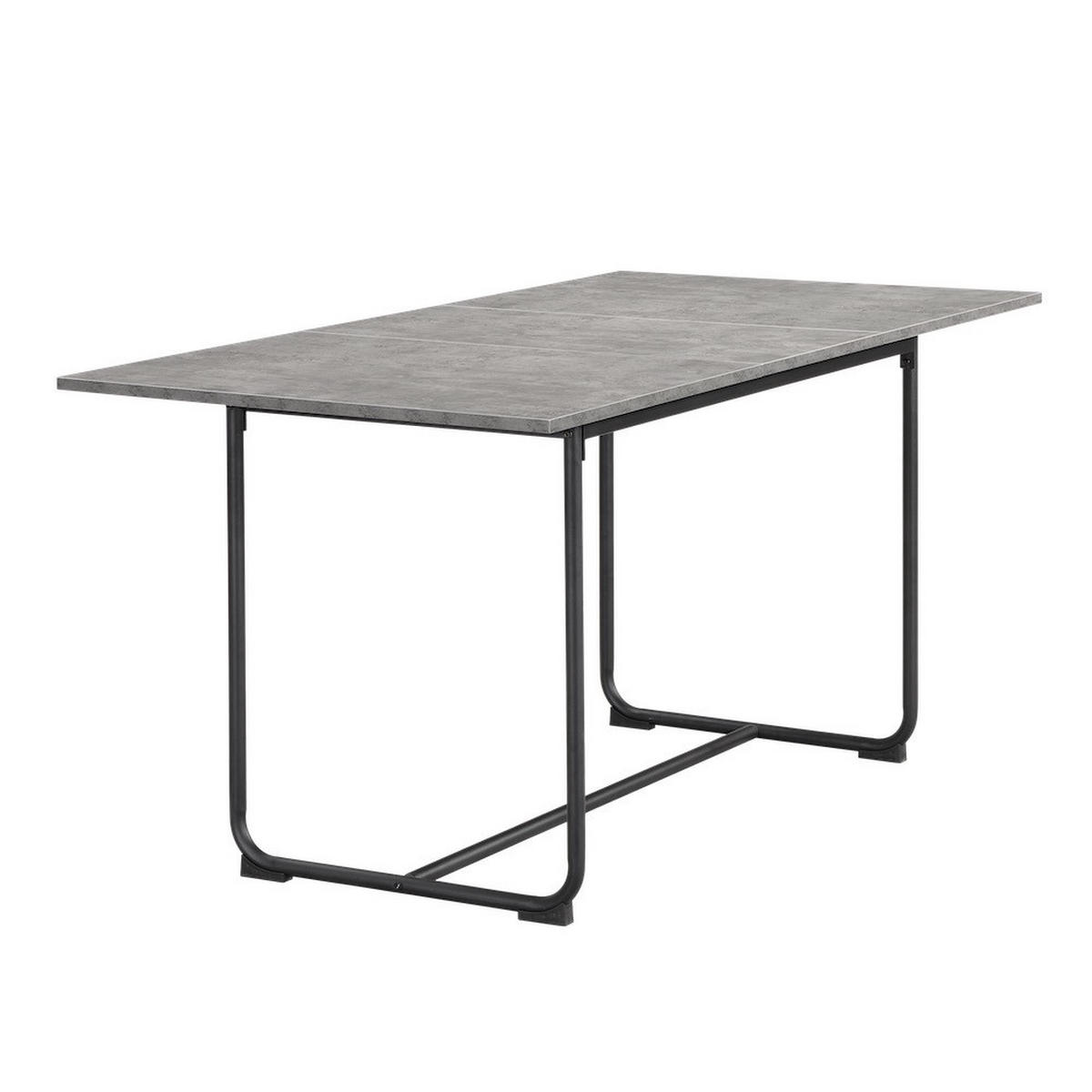 ESSTISCH PIUS 120-160/80/76 cm - Schwarz/Grau, Holzwerkstoff/Metall (120/80/76cm) - B&D Home