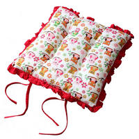 STUHLKISSEN ‚Eulen‘ mit Rüschen 40/40/5 cm - Rot, Textil (40/40/5cm) - Homescapes