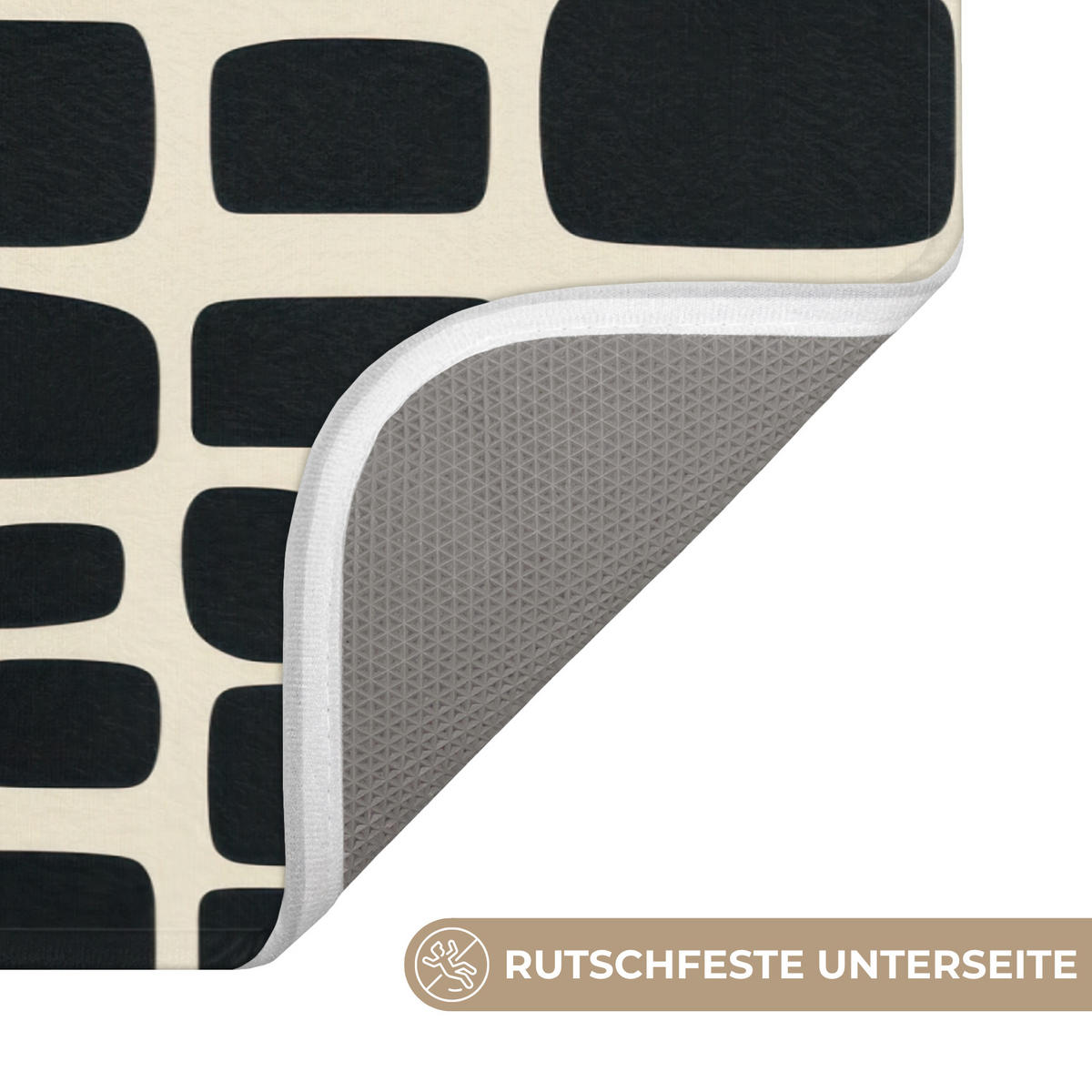 KOUPELNOVÁ PŘEDLOŽKA Moderní - organické - černé 80x50 cm - antracitová, textil/plast (80/50cm)