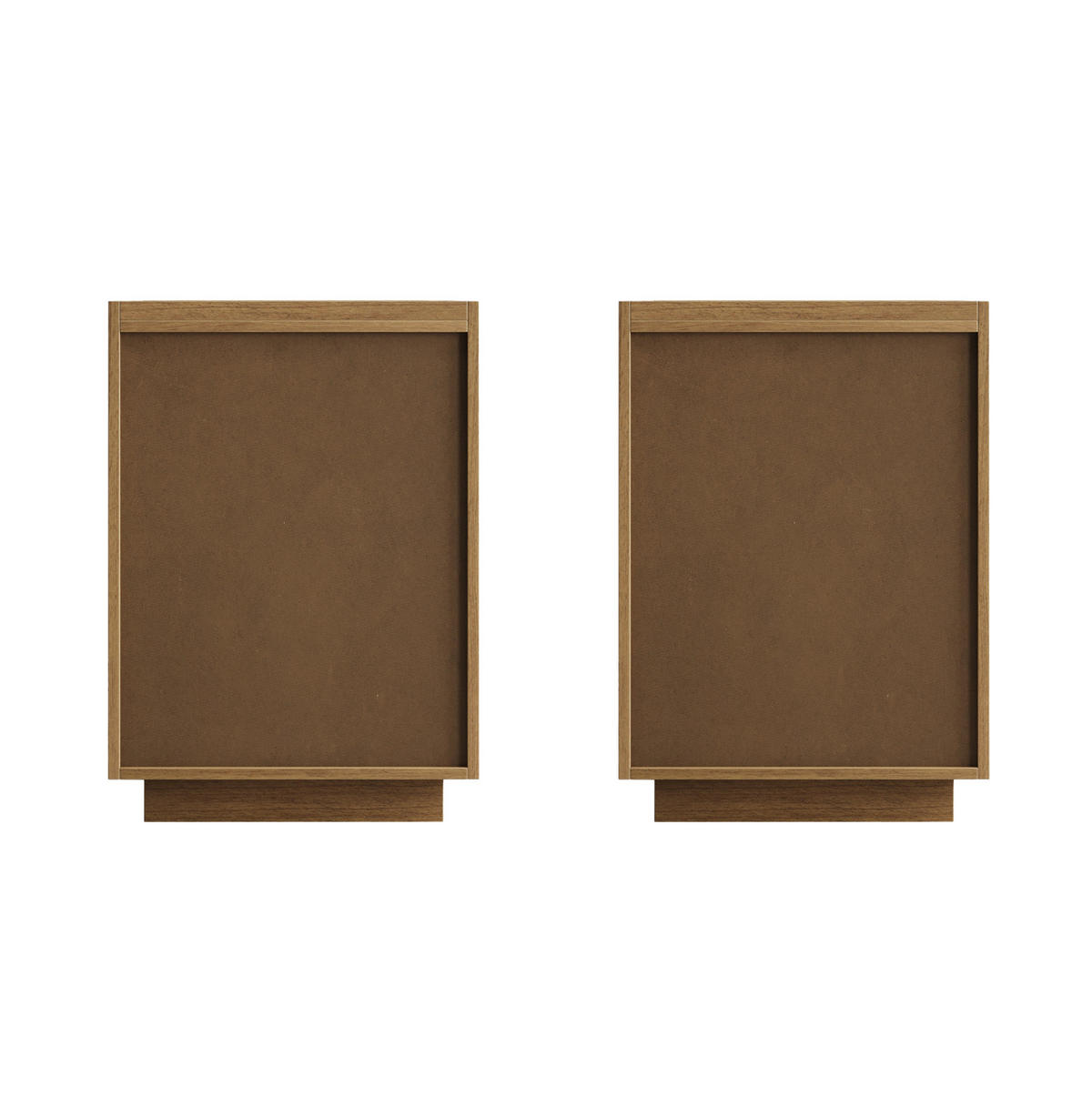 NACHTTISCH aus MDF und Holzwerkstoff 38x48x50 cm Eichefarben mit 2 Schubladen und griffloser Front - Nussbaumfarben, Holzwerkstoff (38/54/45cm) - Modfu