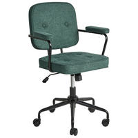 SCHREIBTISCHSTUHL Stoff Dunkelgrün Pawnee - Schwarz/Grün, Textil (64/88/64cm) - Beliani