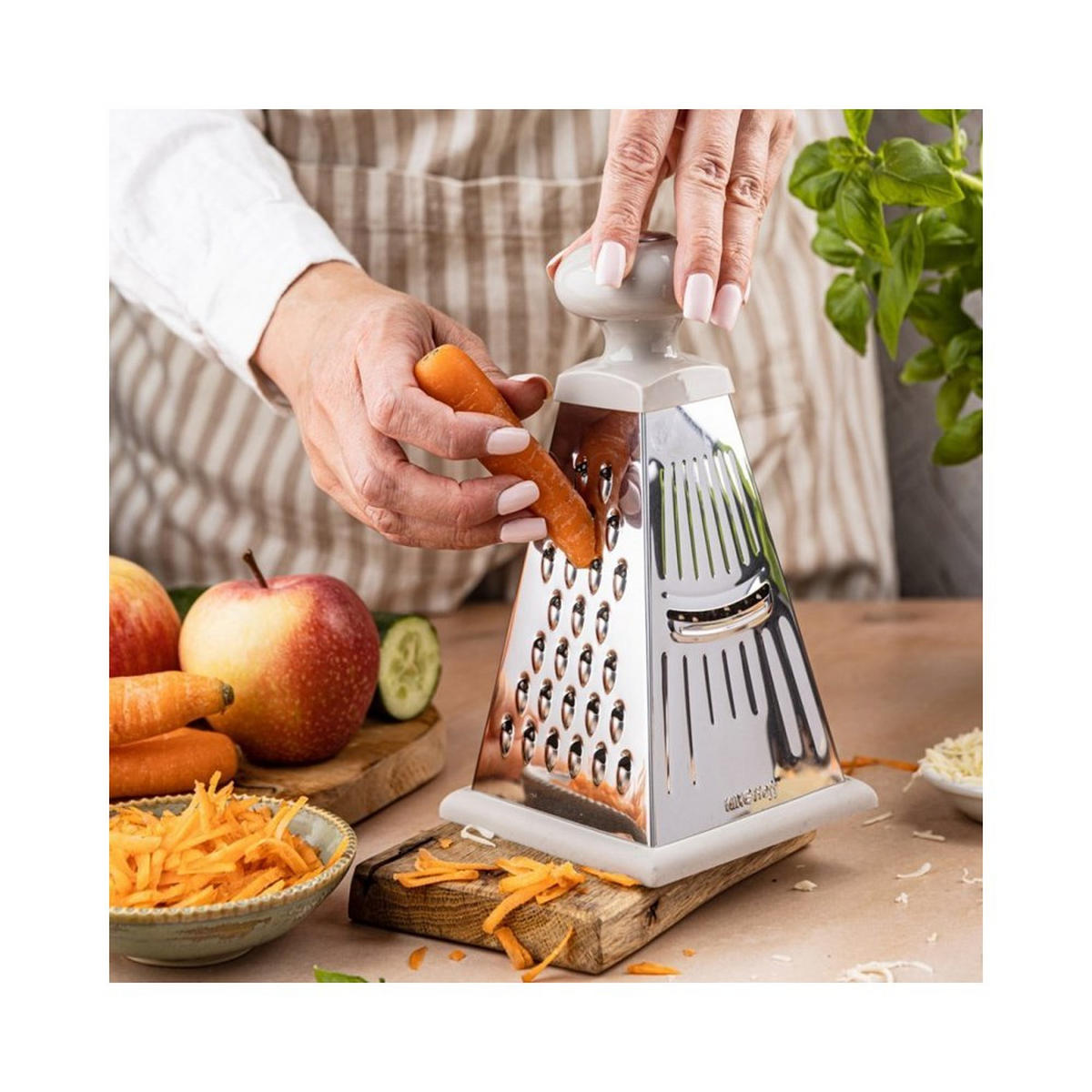 KÜCHENREIBE Silber 11/21/11 cm 62928 - Silberfarben, Metall (11/21/11cm) - Kinghoff 