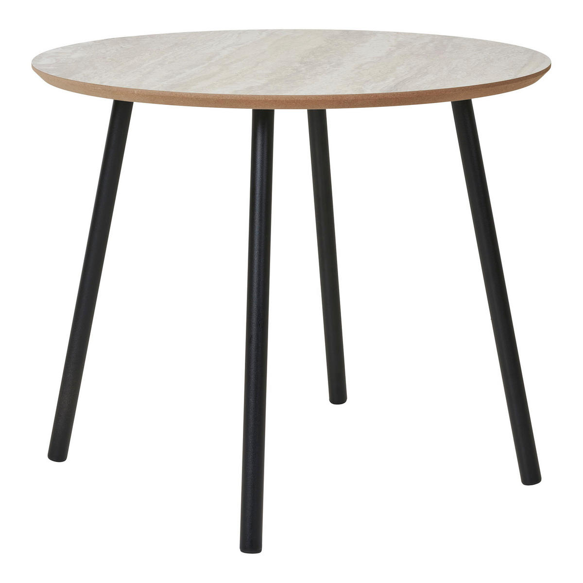 COUCHTISCH Aalst Stahl, MDF Schwarz / Beige - Dunkelgrau, Holzwerkstoff (55/55/45cm) - tinkaro