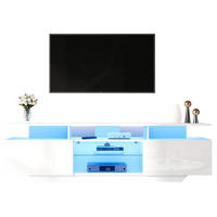LOWBOARD 160/40/45 cm aus MDF mit LED-Beleuchtung und Hochglanzfront Weiß - Weiß, Holzwerkstoff (160/45/40cm) - Modenvie
