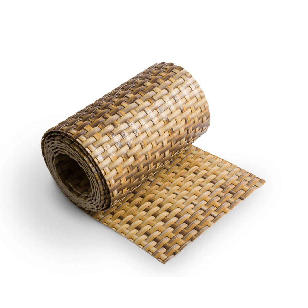 SICHTSCHUTZSTREIFEN Rattan Einzelstreifen für Doppelstabmatten Stroh 2,55m - Akaziefarben, Kunststoff (255/19cm) - ZAUN|ZU
