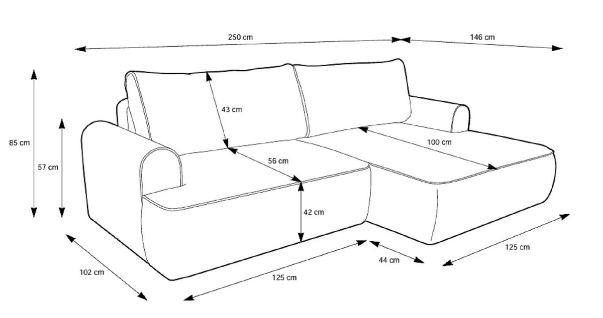 ECKSOFA 250 cm Mareno mit Bettkasten, Schlaffunktion, Links, Beige - Beige, Holz (250/146cm) - Emporius