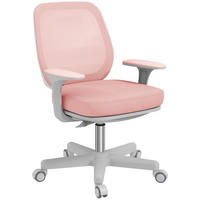 BÜROSTUHL, Ergonomisch Schreibtischstuhl mit Drehfunktion, Höhenverstellbar - Rosa/Weiß, Kunststoff/Textil (48/94.5/55cm) - Vinsetto