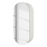 SPIEGELSCHRANK - oval - Weiß, Holzwerkstoff (37/82/16cm) - home24