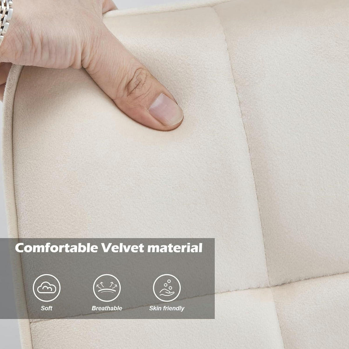 ESSZIMMERSTÜHLE 2er Set Samt Creme - Creme, Textil (48.5/83/40cm)