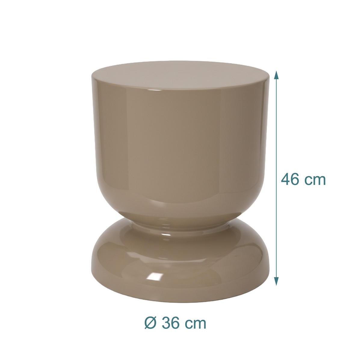 STRANSKA miza - bež, kovina (36/36/46cm) - Relaxdays