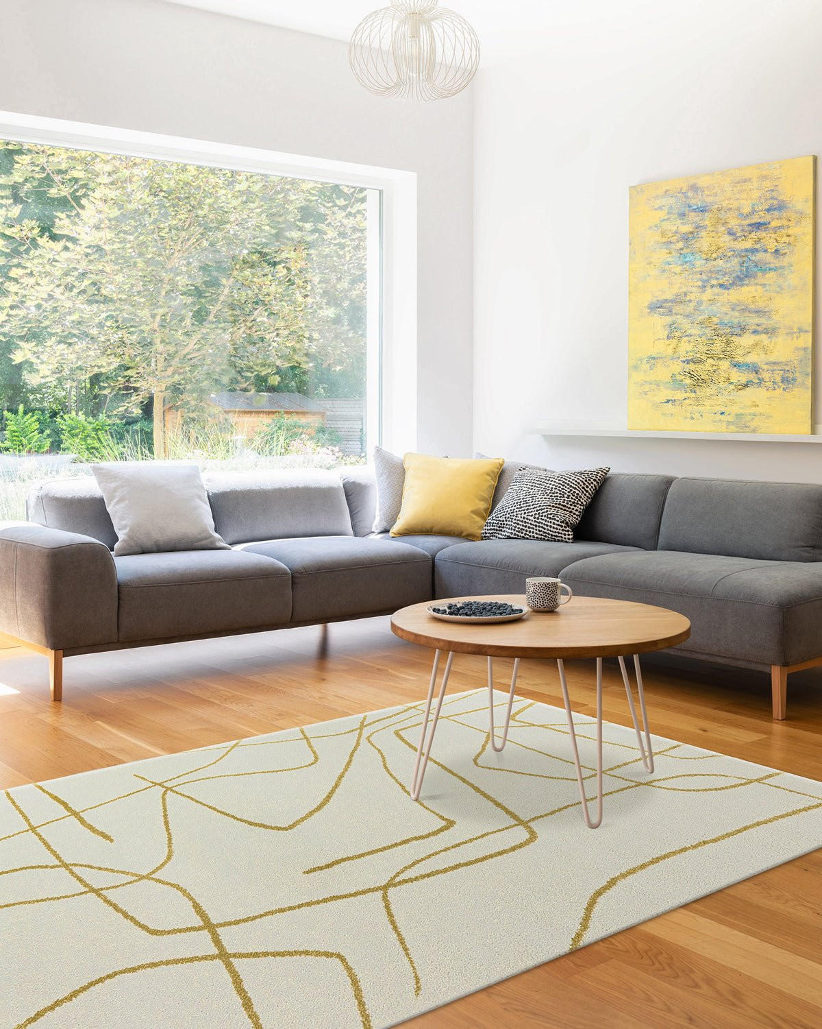 TEPPICH Designer weich gelb gelb - Gelb, Textil (120/170cm) - AFK Living