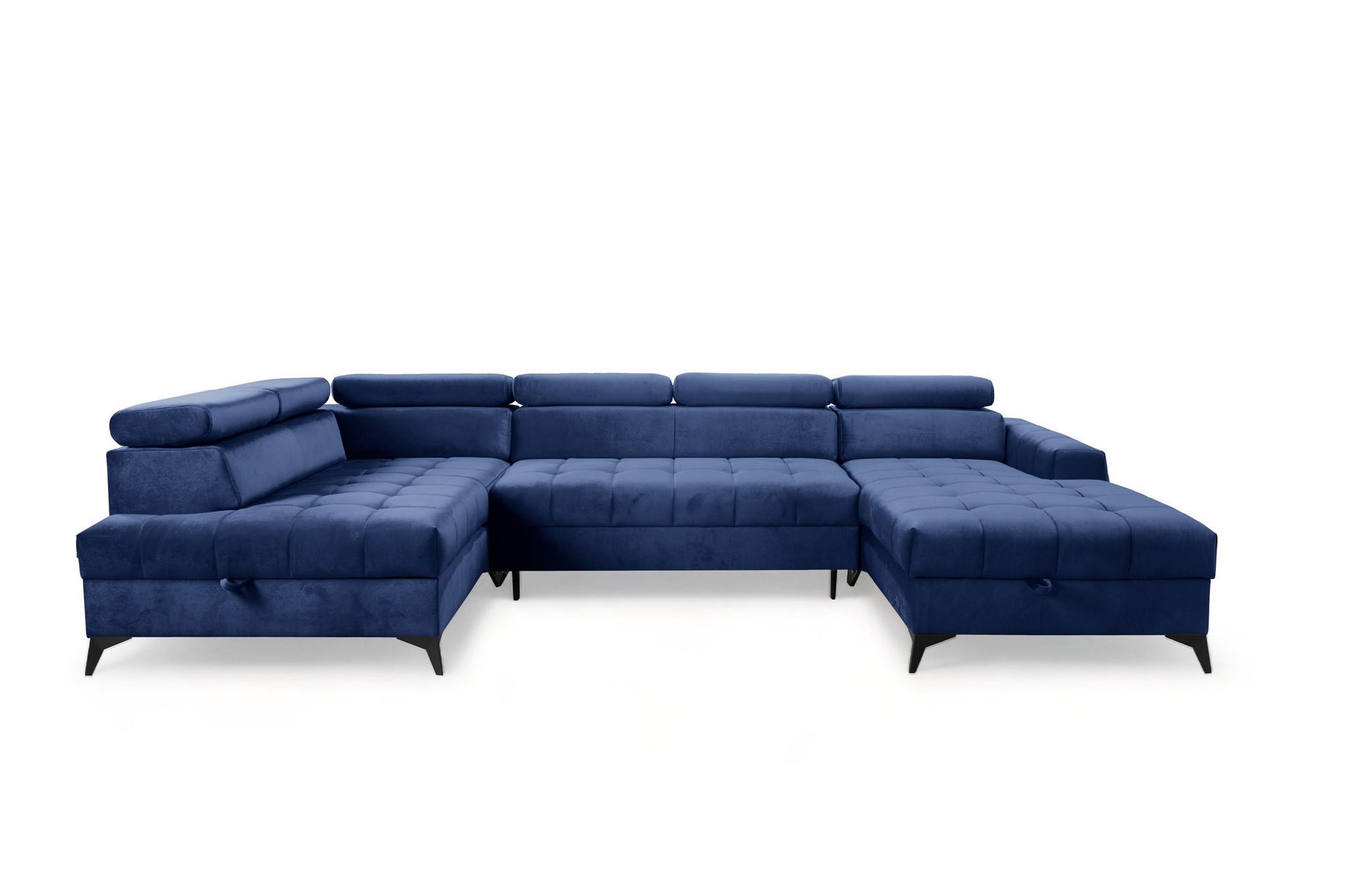 WOHNLANDSCHAFT Agnesa In Salvador - Dunkelblau, Holzwerkstoff/Textil (345/95/200cm) - Fun Möbel