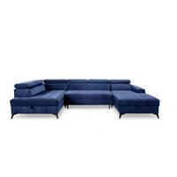 WOHNLANDSCHAFT Agnesa In Salvador - Dunkelblau, Holzwerkstoff/Textil (345/95/200cm) - Fun Möbel