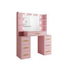 SCHMINKTISCH - Frisiertisch mit Schubladen - Syrius - Rosa - Rosa, Holzwerkstoff (110/140/40cm) - Möblo
