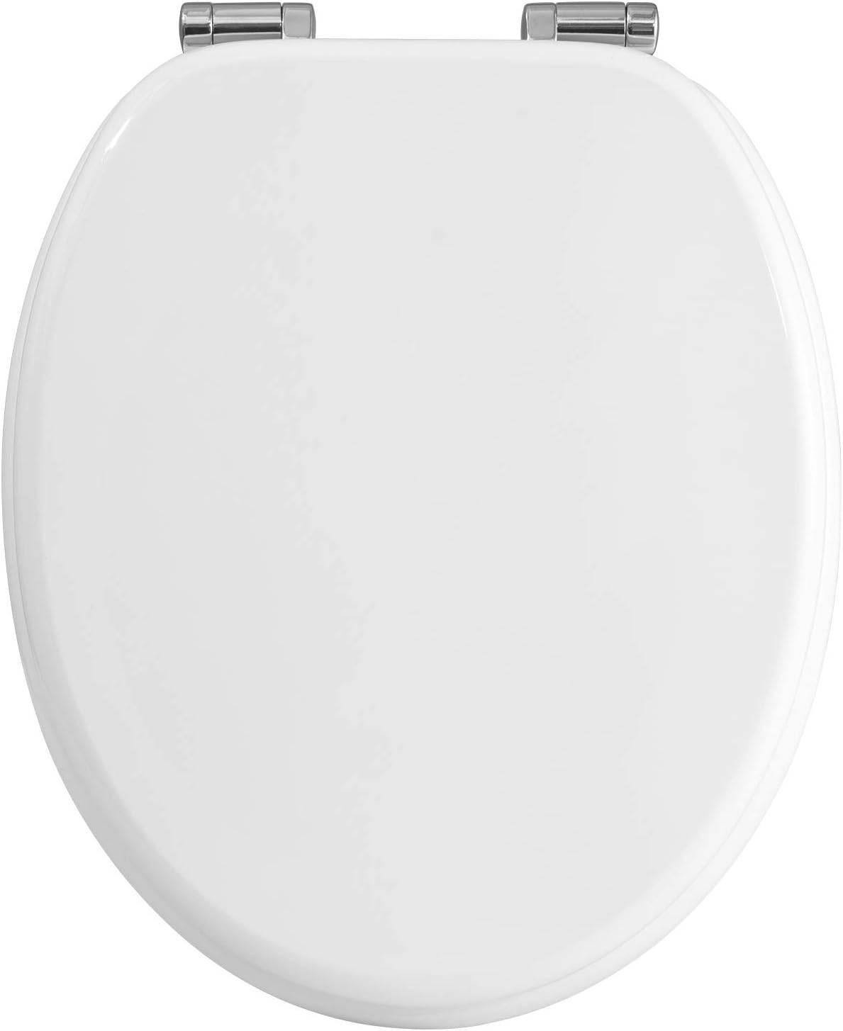 WC SITZ mit Absenkautomatik, MDF Holzkern, Antibakteriell - Weiß, Holzwerkstoff (37/2.5/43cm) - Woltu