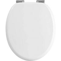 WC SITZ mit Absenkautomatik, MDF Holzkern, Antibakteriell - Weiß, Holzwerkstoff (37/2.5/43cm) - Woltu