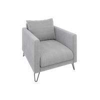 SESSEL Harmony Hellgrau Chenille - Hellgrau/Schwarz, Holz/Textil (80/85/100cm) - S-Style Möbel