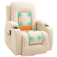 MASSAGESESSEL DE-15404 360° drehbar mit Massage und Heizung - Creme, Leder (94/104/85cm) - ComfortXL