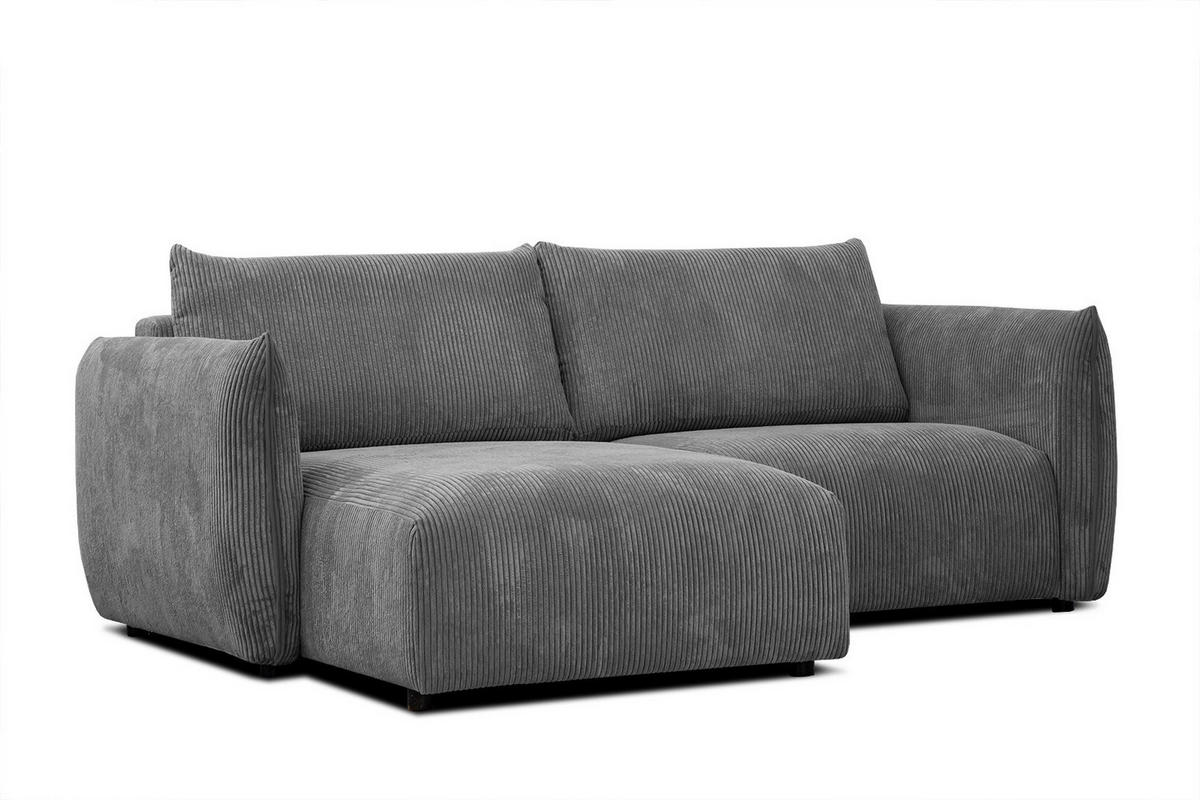 ECKSOFA TAUER 3-Sitzer, dunkelgrau - Dunkelgrau/Schwarz, Holzwerkstoff/Kunststoff (173/206cm) - Courtois Laville