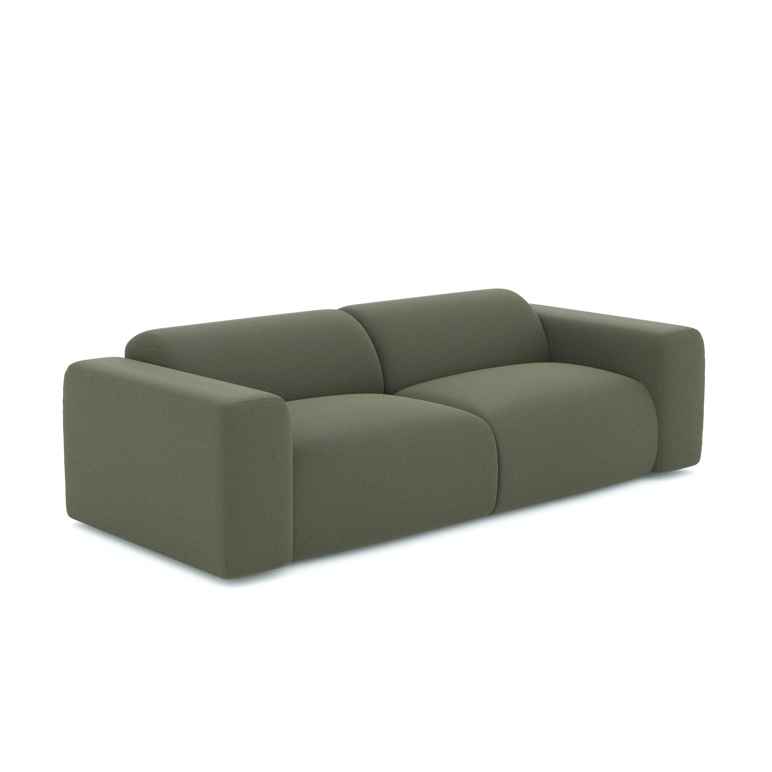 SOFA 3-Sitzer Rastergewebe Olivgrün 205cm - Olivgrün/Grün, Textil (205/73/97cm) - Sia Home