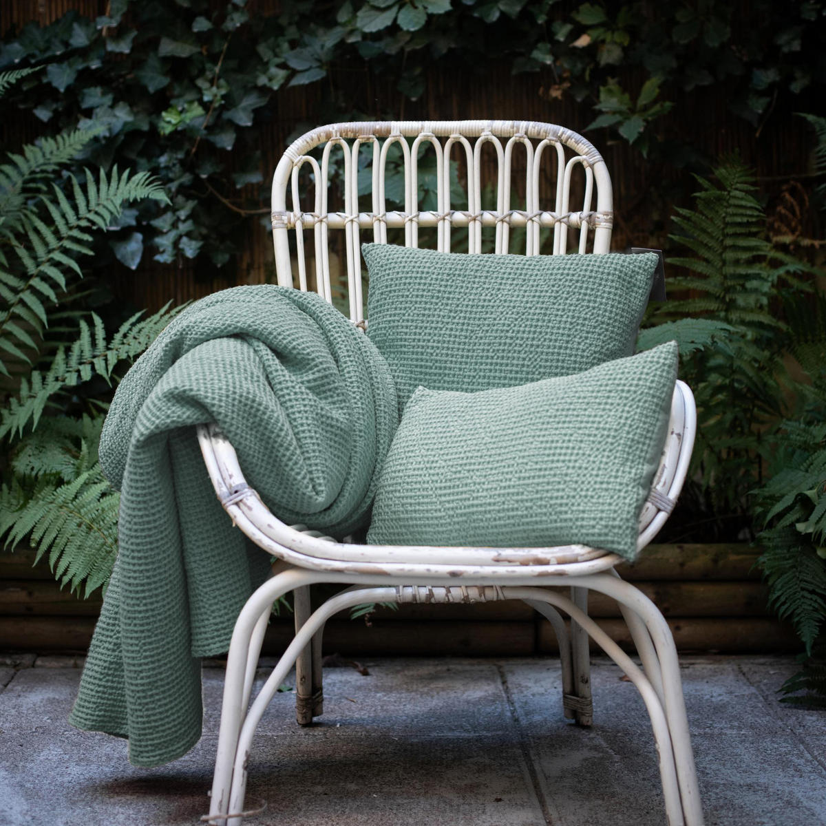 KISSEN Maia graugrün 30 x 50 cm - Mintgrün, Textil (30/50cm) - Vivaraise