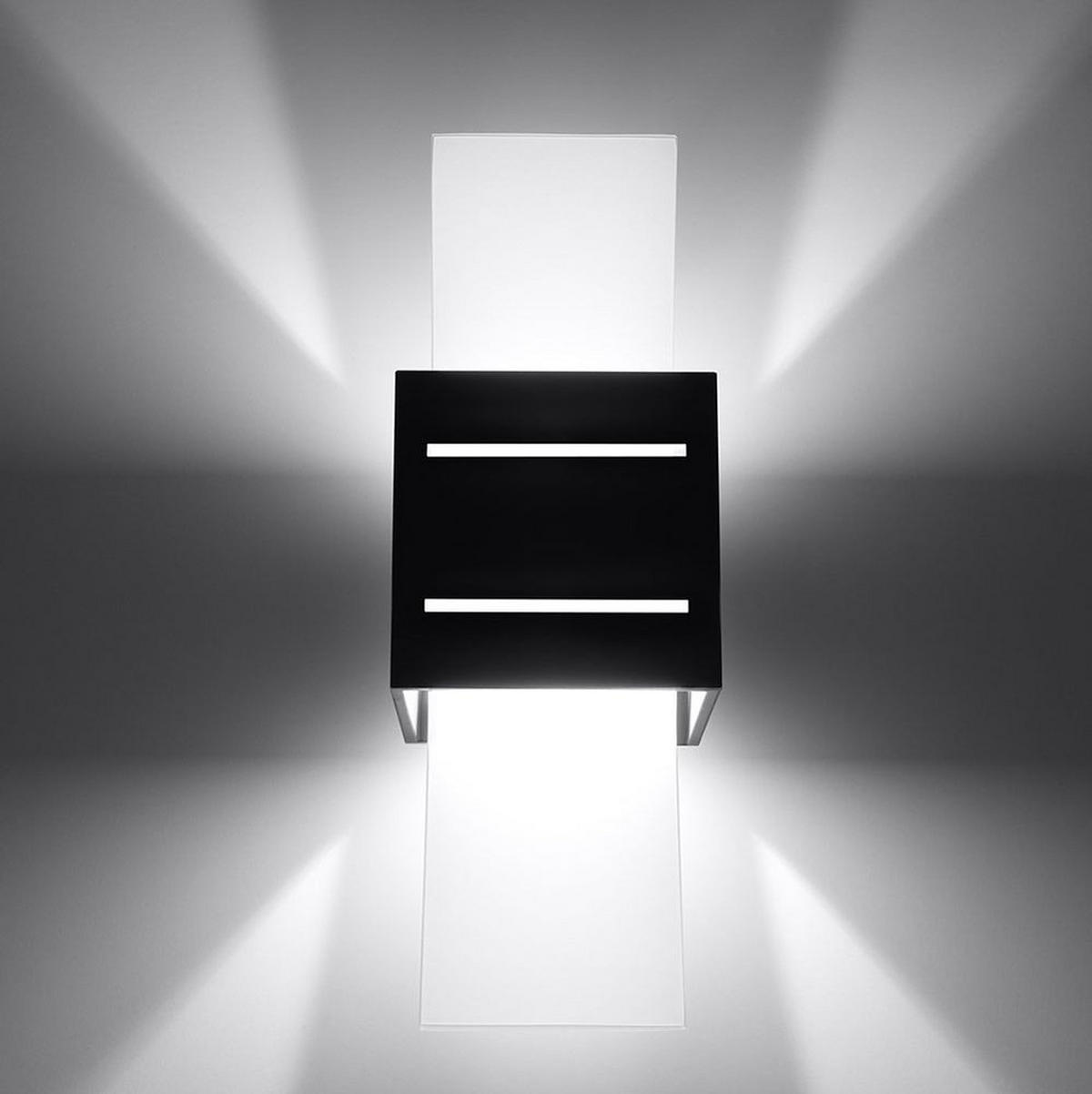 WANDLEUCHTE Aluminium Schwarz satiniert - Schwarz, Glas (10/30/12cm)