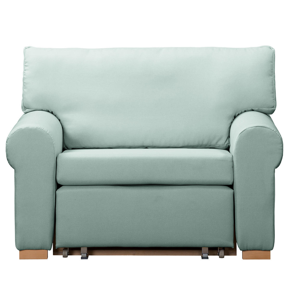 SCHLAFSOFA mit Husse - Buchefarben/Mintgrün, Buchenholz/Textil (125/90/90cm) - home24