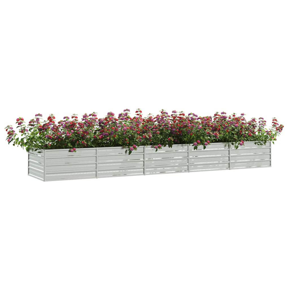 HOCHBEET 400/80/45 cm, aus Verzinkter Stahl, Silber - Silberfarben, Metall (80/45/400cm) - vidaXL