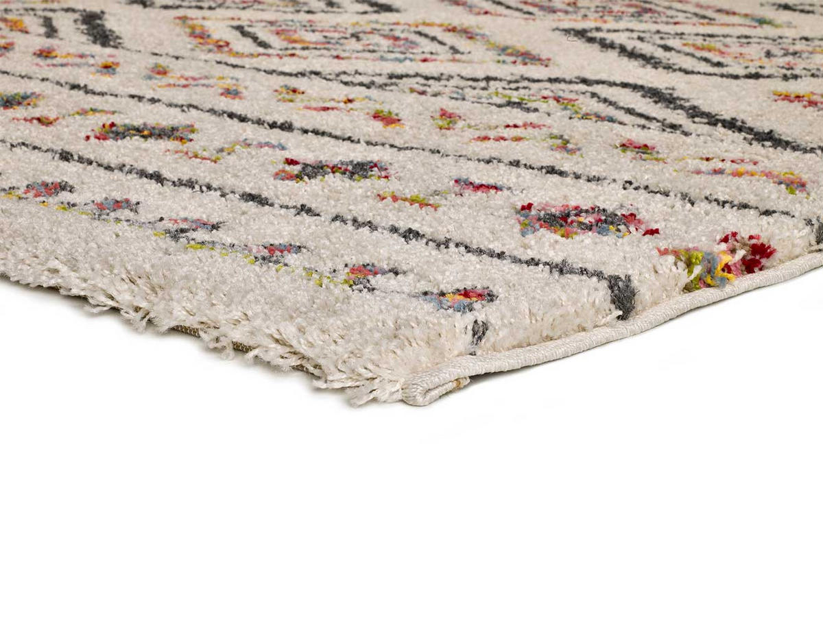 HOCHFLORTEPPICH Weiß Kasbah 160/230 cm - Multicolor/Weiß, Naturmaterialien/Textil (160/230cm) - Atticgo