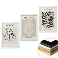 WANDBILDER 3er-Set - 40x60 cm Weißer Rahmen - Gesicht Blätter Kunst Matisse - Weiß, Kunststoff (40/60cm) - ArtPrintCave