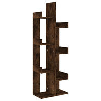 BÜCHERREGAL Baumform 48/25,5/140 cm aus Holzwerkstoff Räuchereiche Dekor - Dunkelbraun, Holz (48/140/25.5cm) - vidaXL