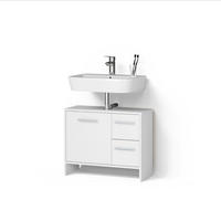 WASCHBECKENUNTERSCHRANK Amalfi Weiß 70.2 x 57 cm mit 2 Schubladen und 1 Tür - Weiß, Holzwerkstoff (70.2/57/27.9cm) - Livinity®
