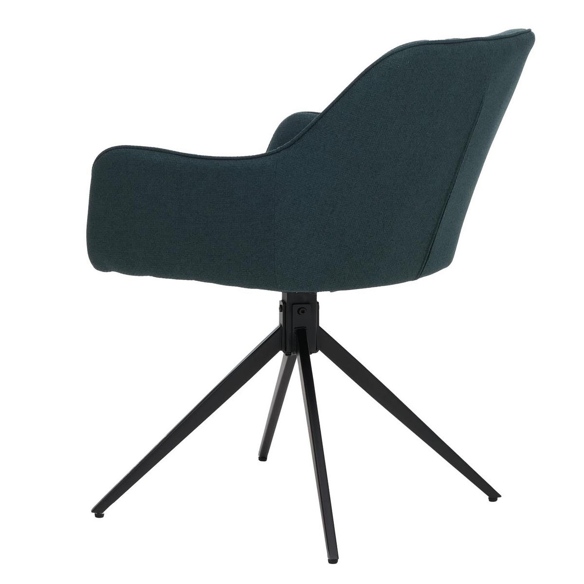 2ER-SET Esszimmerstuhl | HxBxT 80x53x59cm | Sitzhöhe 41cm | Stoff/Textil (270g/m²) | Petrol-Grün | Küchenstuhl Armlehne - Grün, Textil (53/80/59cm) - CHEFGASTRO