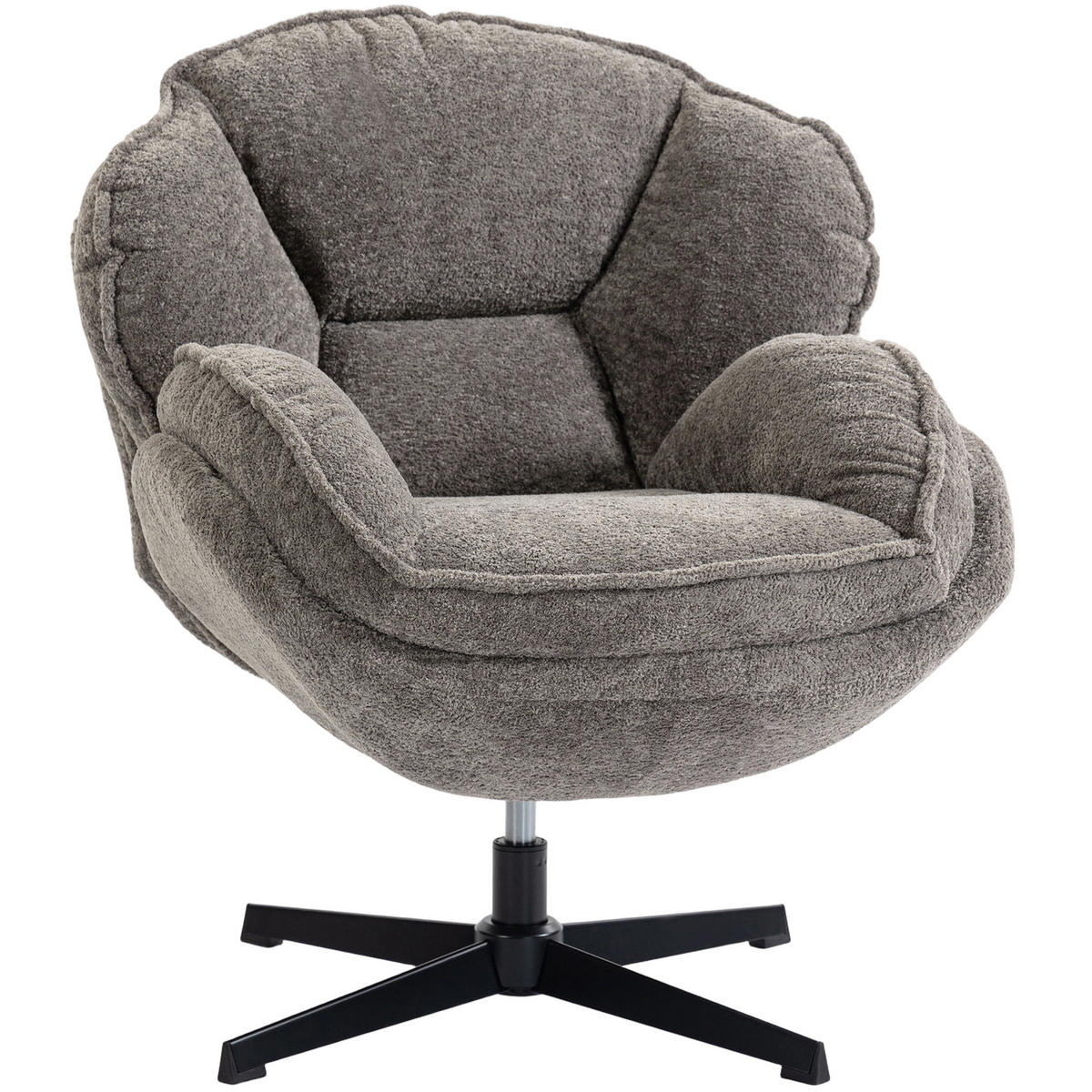 DREHSESSEL Grau 76/86/88 cm - Grau, Metall (86/88/76cm) - PANGIVO