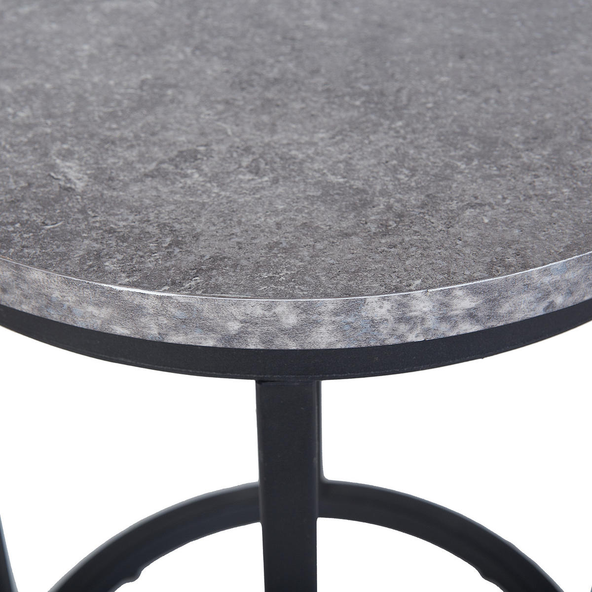 BEISTELLTISCH 2er-Set Rund Schwarz, Grau Dixie - Schwarz, Holzwerkstoff (48/48cm) - Beliani